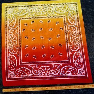 FREE upon request w/$10+ purchase! 100% COTTON Red, Orange & Yellow Bandana